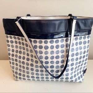 COACH blue polka dot tote bag